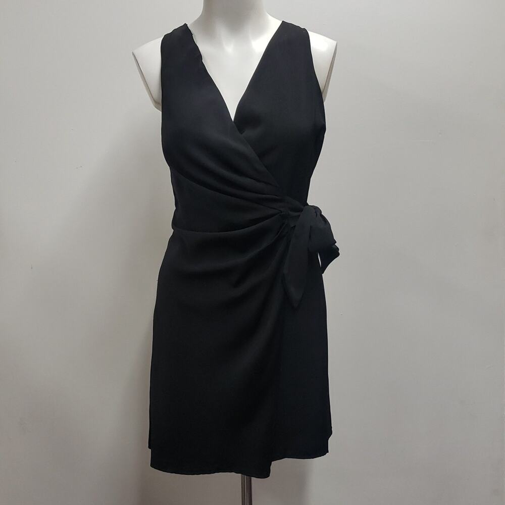 Do+Be Wrap Dress Women's Small Sleeveless V Neck Black Night Out NWT